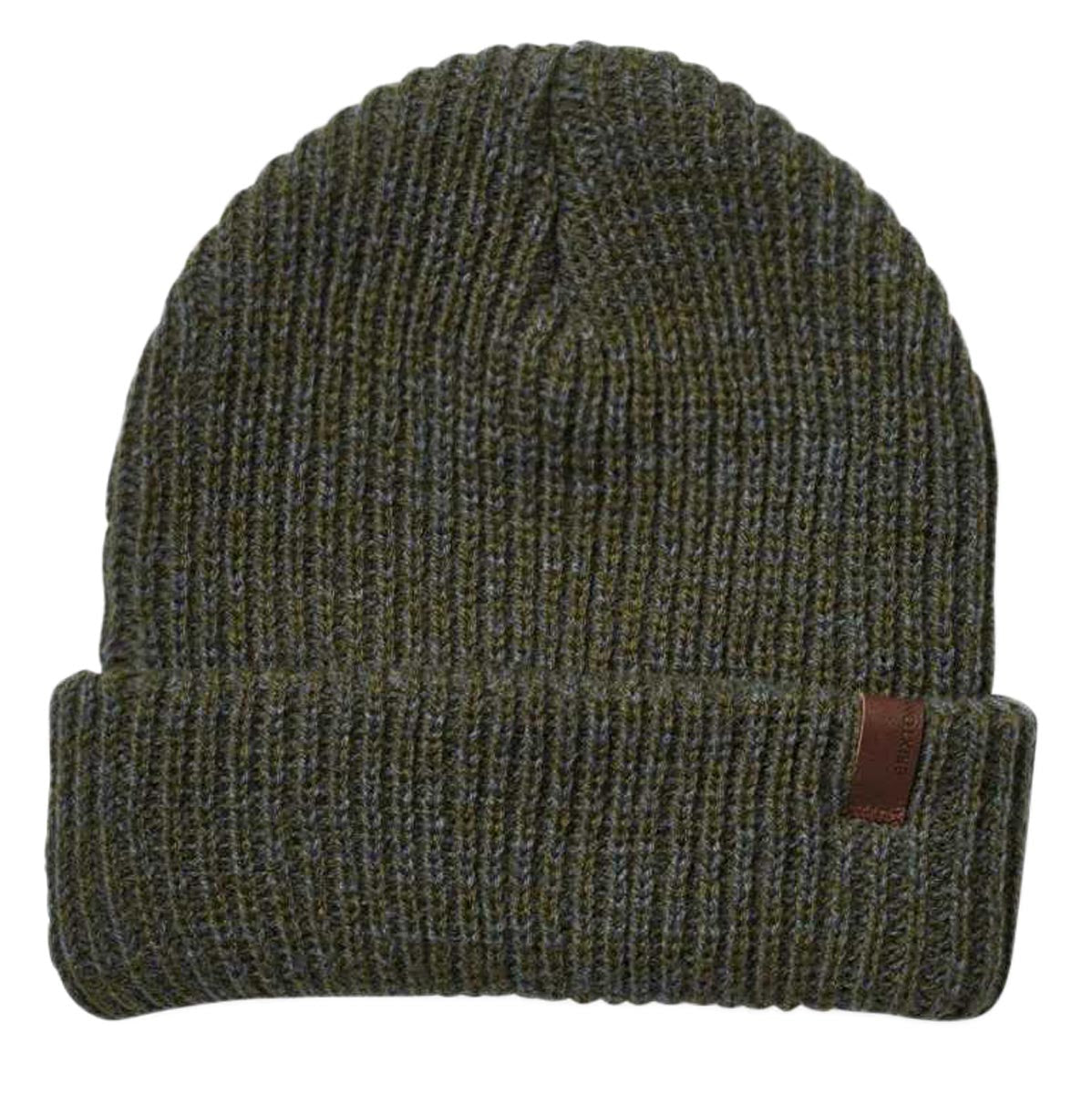 Brixton Marled Chunky Beanie - Military Olive/Charcoal image 1