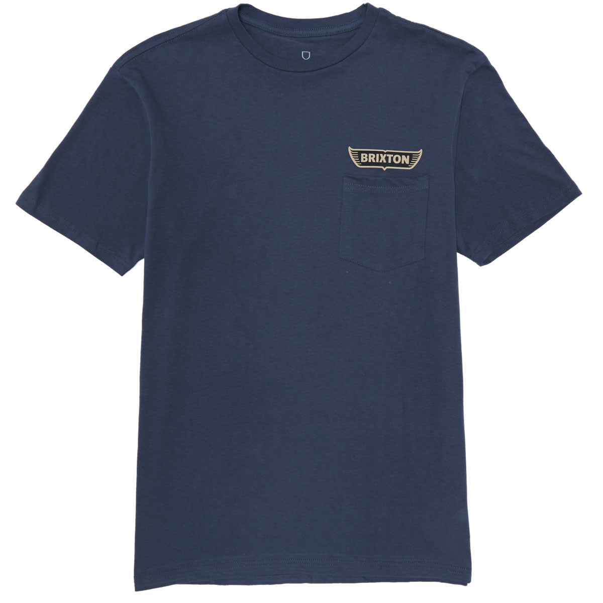 Brixton Graves Tailored Pocket T-Shirt - Washed Navy image 1