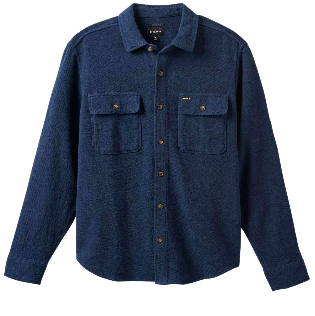 Brixton Bowery Textured Twill Over Shirt - Washed Navy image 3