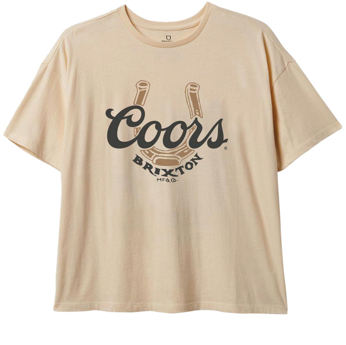 Brixton x Coors Womens Luck Oversized Bf T-Shirt - Washed Cream image 1