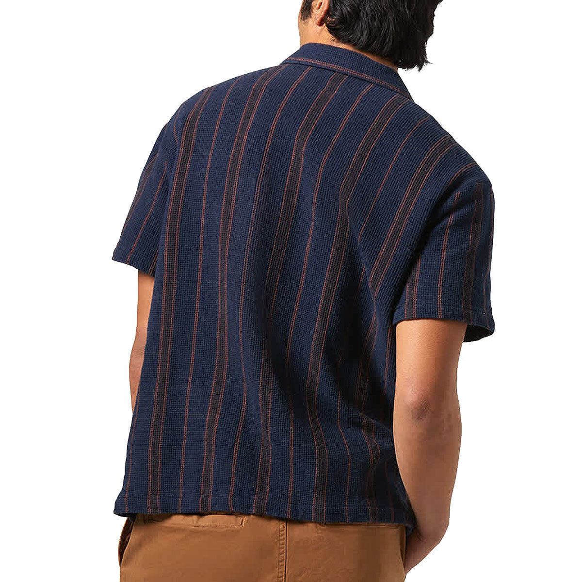 Brixton Bunker Waffle Stripe Shirt - Washed Navy Stripe image 2