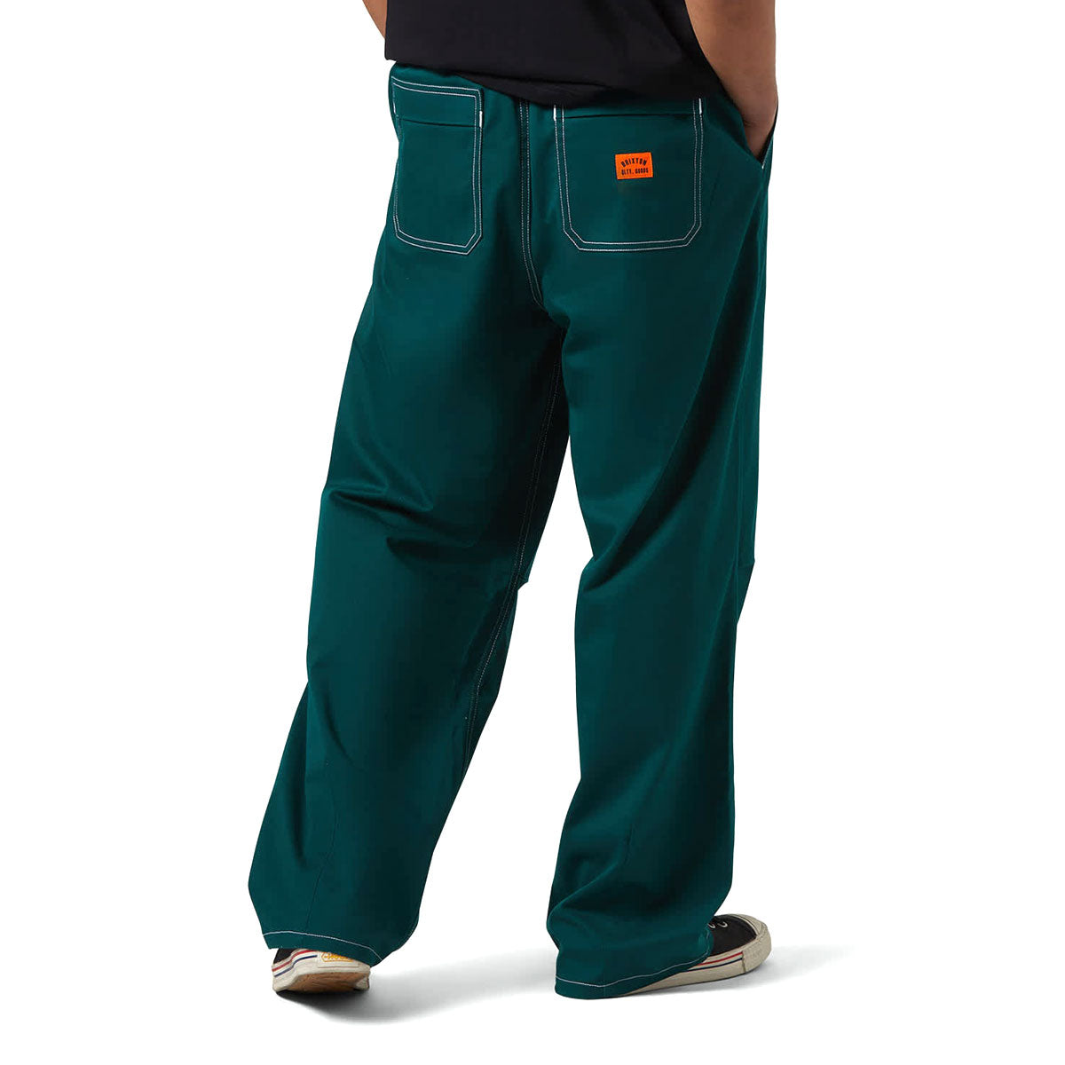 Brixton Baggy Skate Pants - Deep Emerald image 2