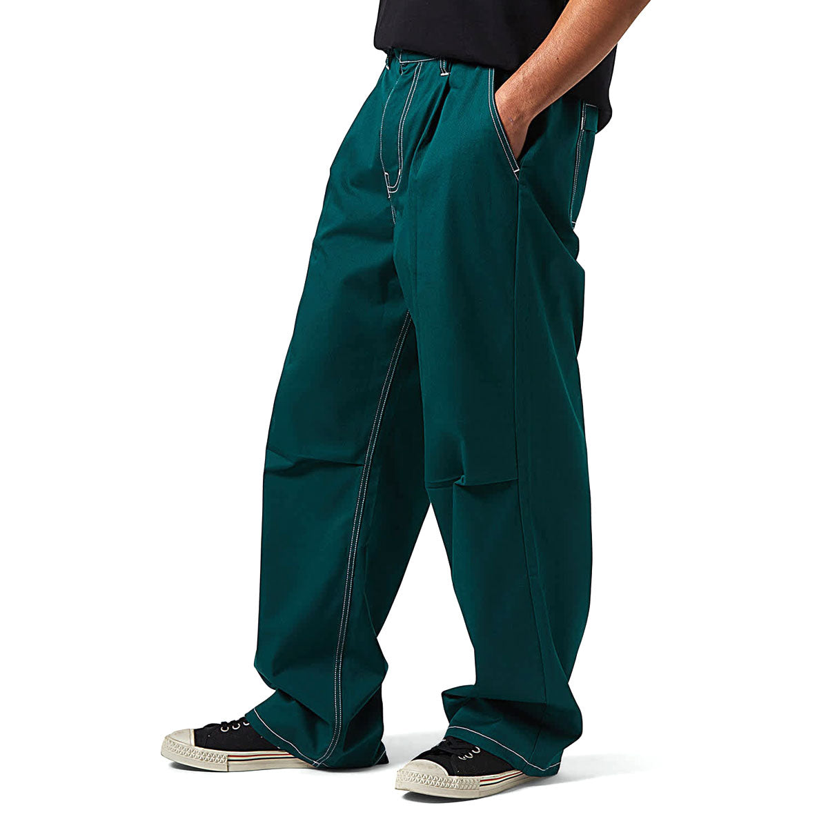 Brixton Baggy Skate Pants - Deep Emerald image 3