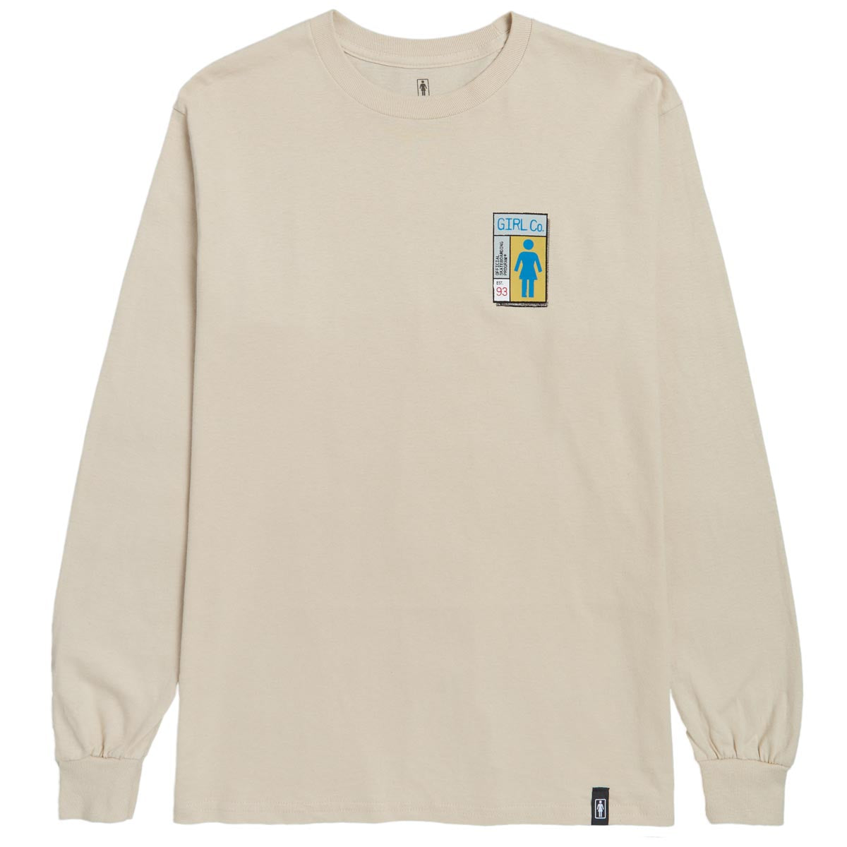 Girl Gridbox Long Sleeve T-Shirt - Khaki image 1