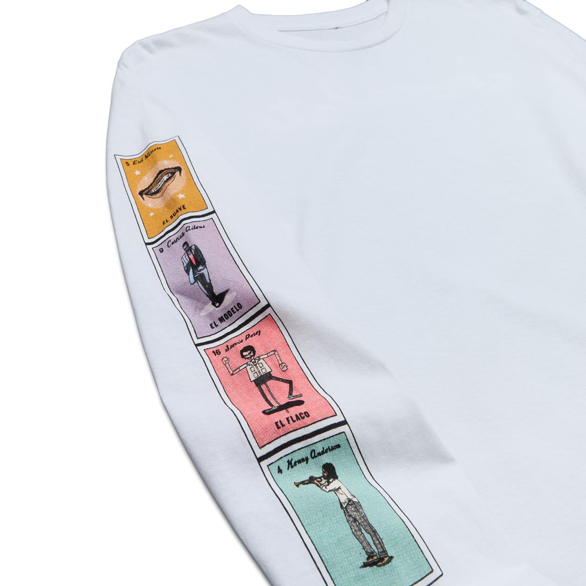 Chocolate Loteria Cards Up Long Sleeve T-Shirt - White image 3