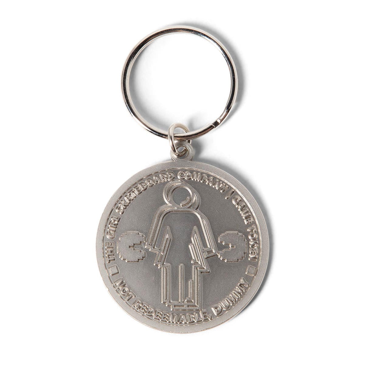 Girl x Pac-Man Token Keychain - Silver image 1