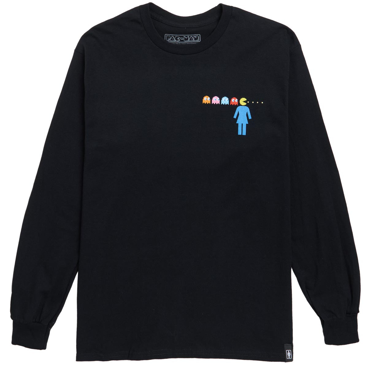 Girl x Pac-Man OG Maze Long Sleeve T-Shirt - Black image 1