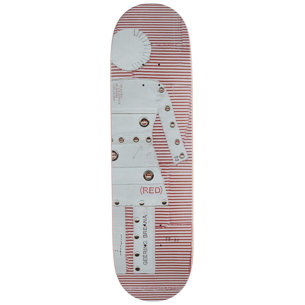 Girl Geering Stripe Skateboard Deck - Red - 8.00