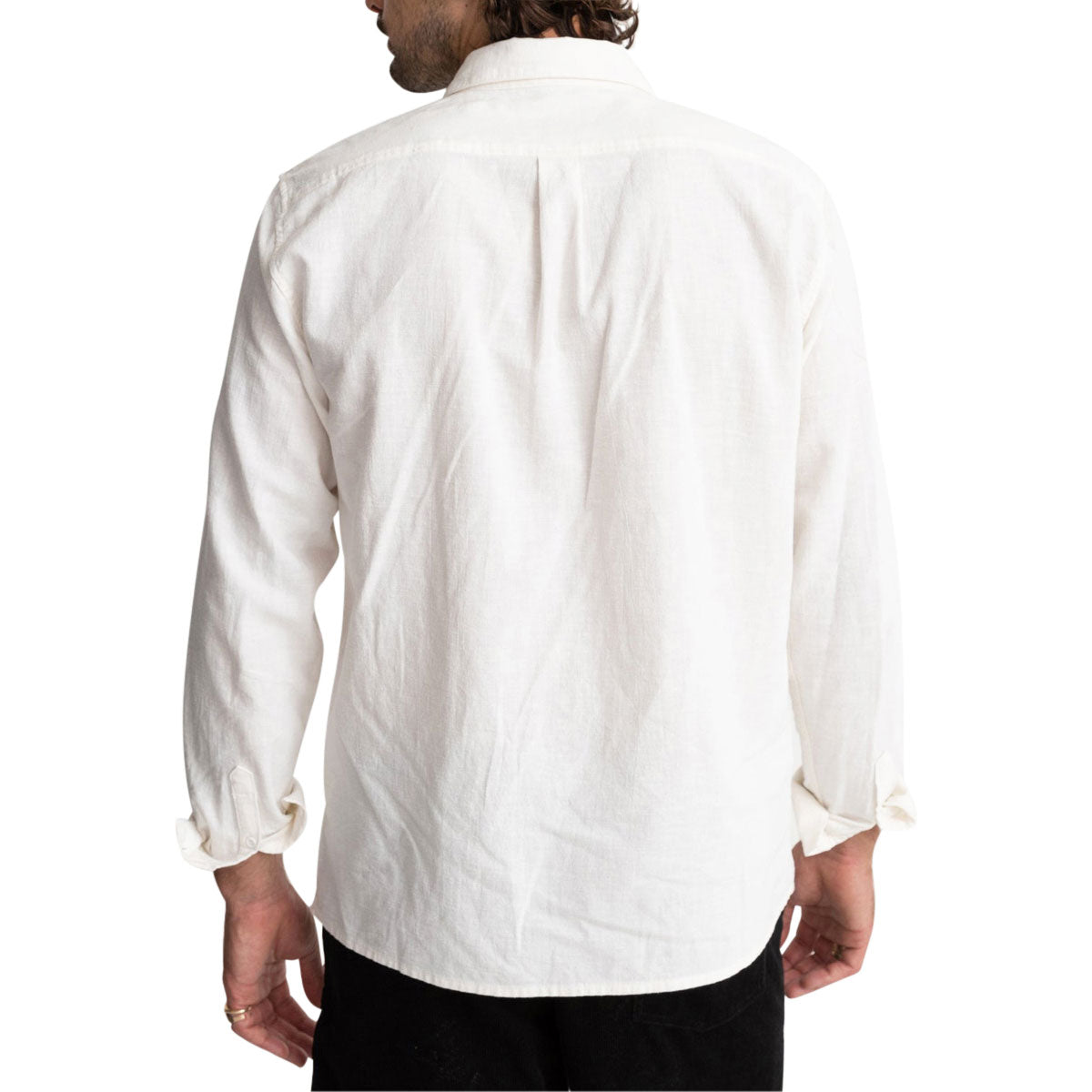 Rhythm Classic Linen Long Sleeve Shirt - White image 3