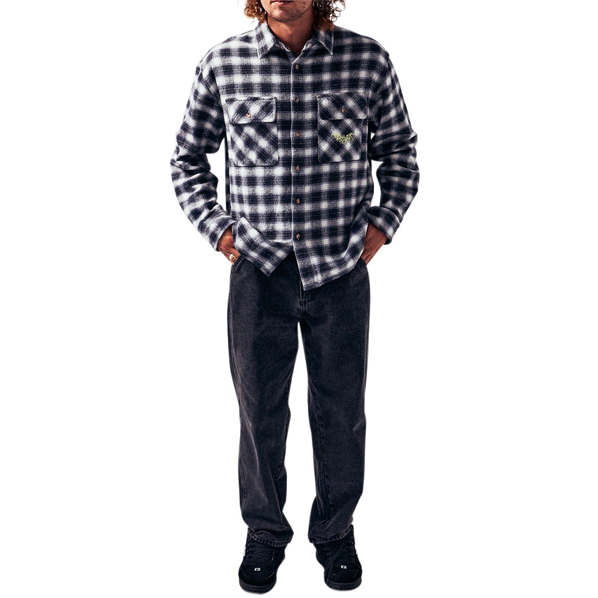 Former Manners Plaid Long Sleeve Shirt - Black image 3