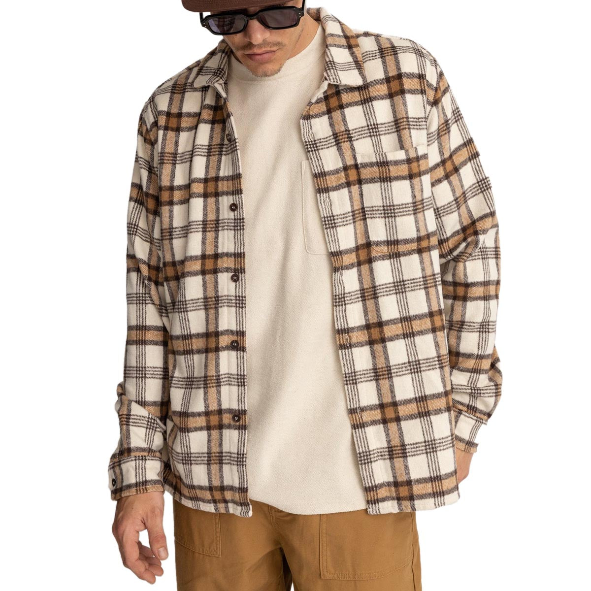 Rhythm Albert Check Long Sleeve Shirt - Natural image 1