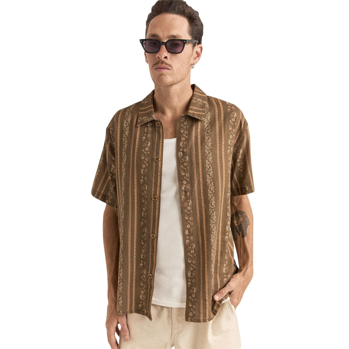 Rhythm Paisley Stripe Shirt - Tobacco image 1