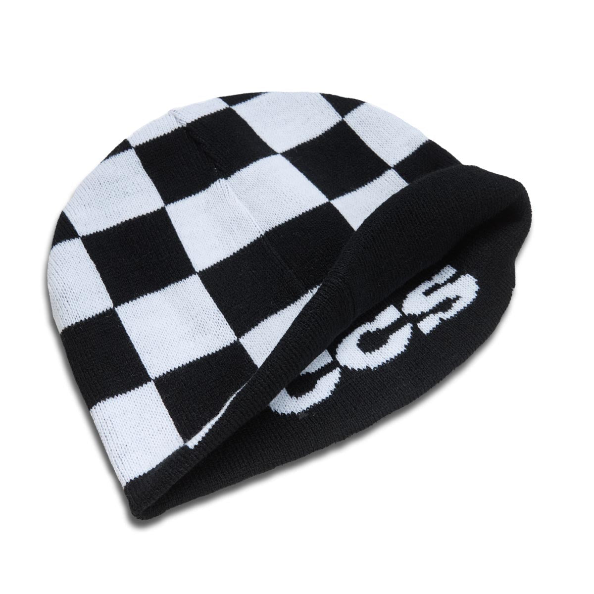 CCS Reversible Pattern Skully Beanie - Black/Checkerboard image 3