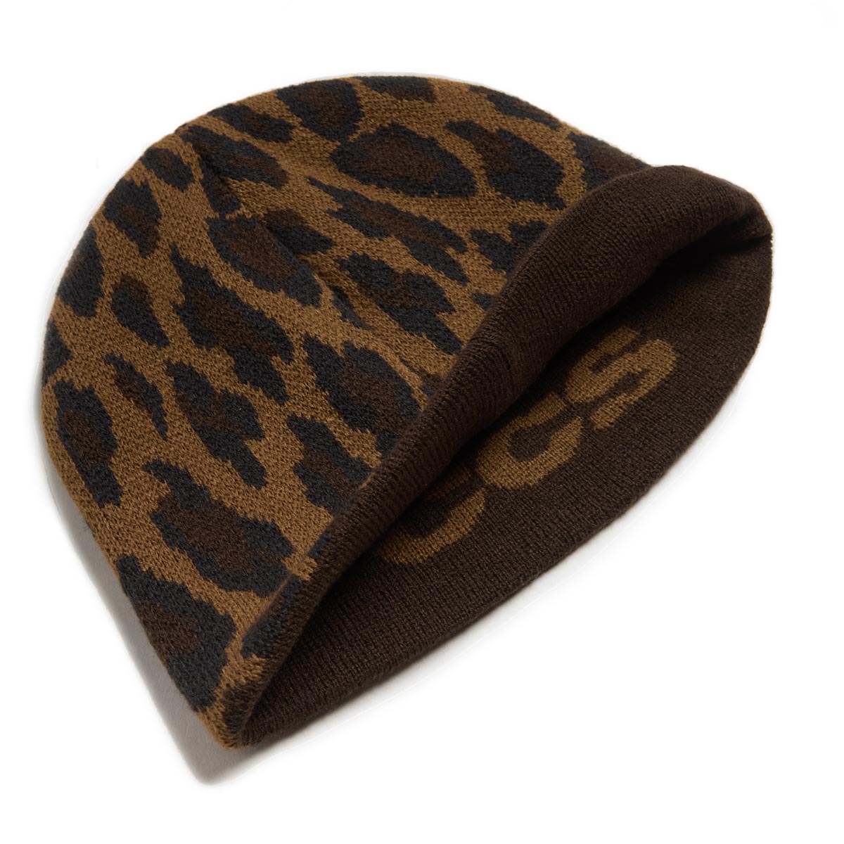 CCS Reversible Pattern Skully Beanie - Brown/Leopard image 3