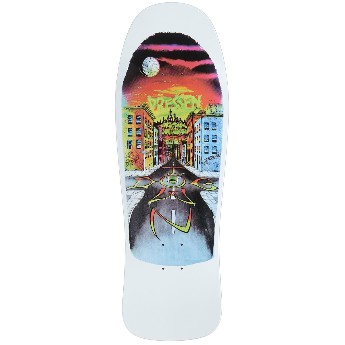 Dogtown Eric Dressen Street Reissue Skateboard Deck - White Full Dip - 10.00