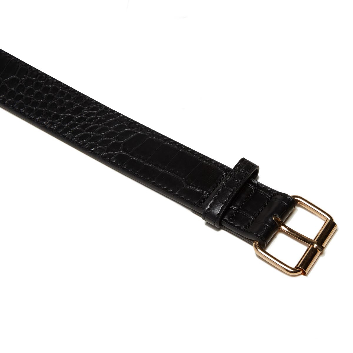 Loosey Croc Skin Belt - Black image 2