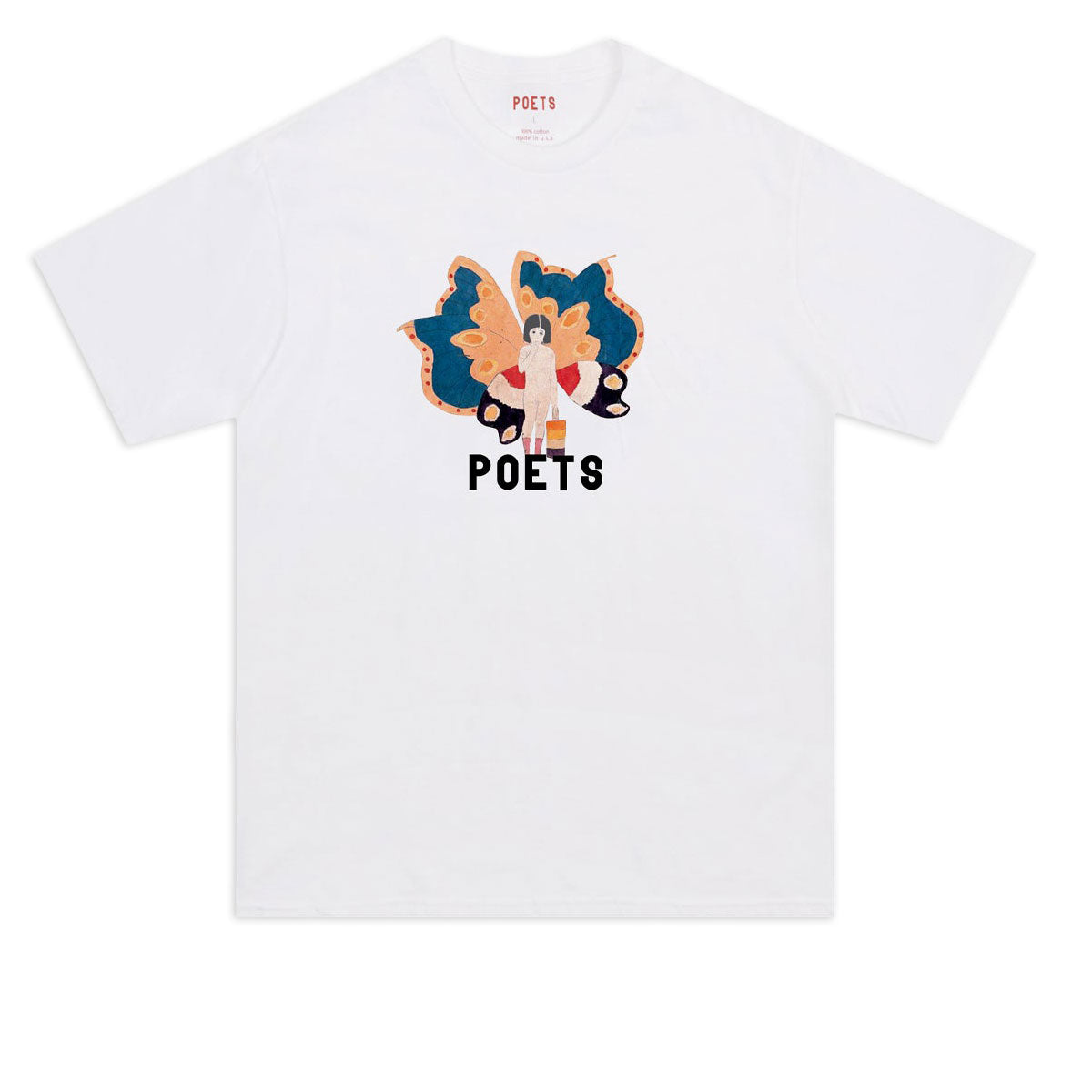 Poets Butterfly Girl Dtg T-Shirt - White image 1