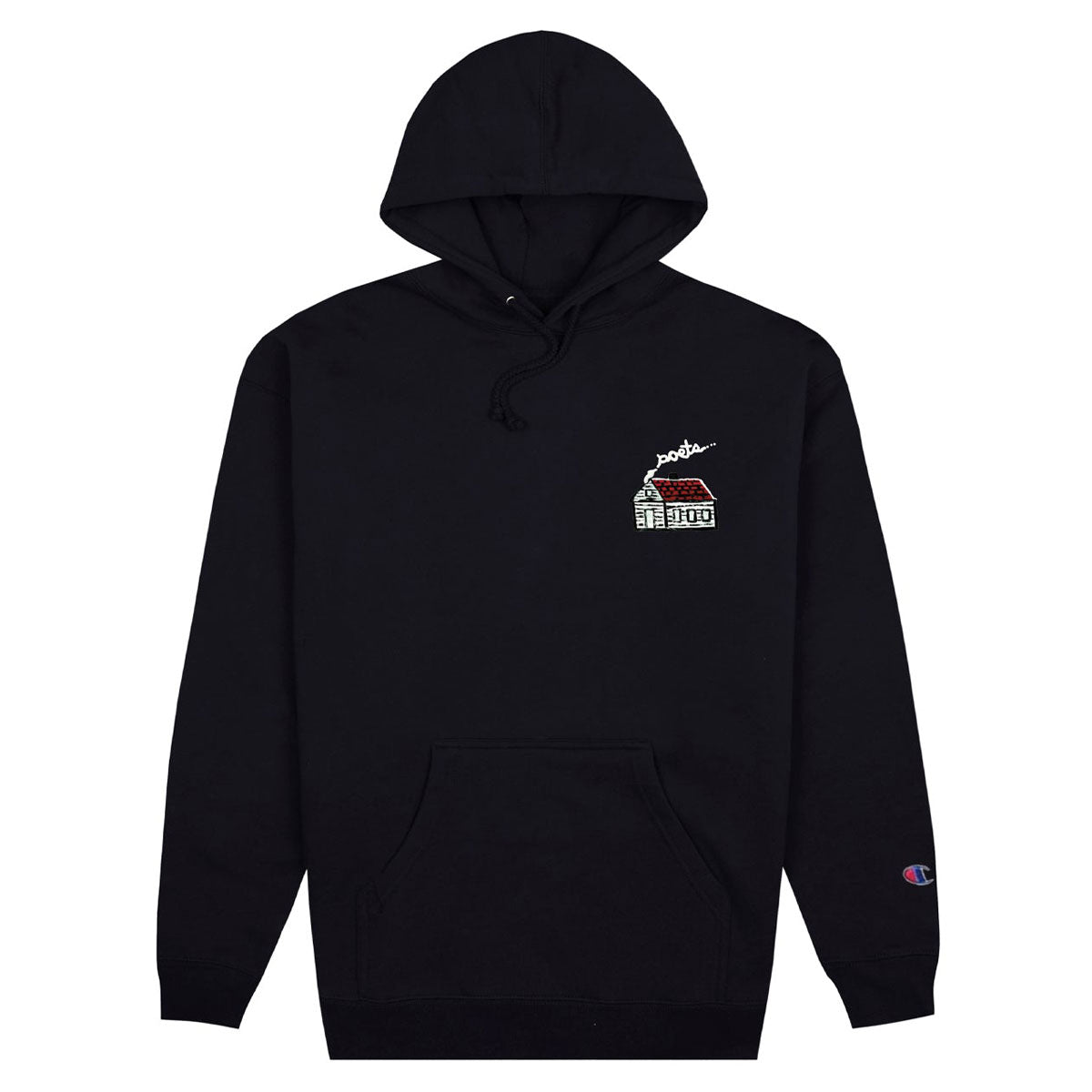 Poets Home Embroidered Champion Hoodie - Black image 1