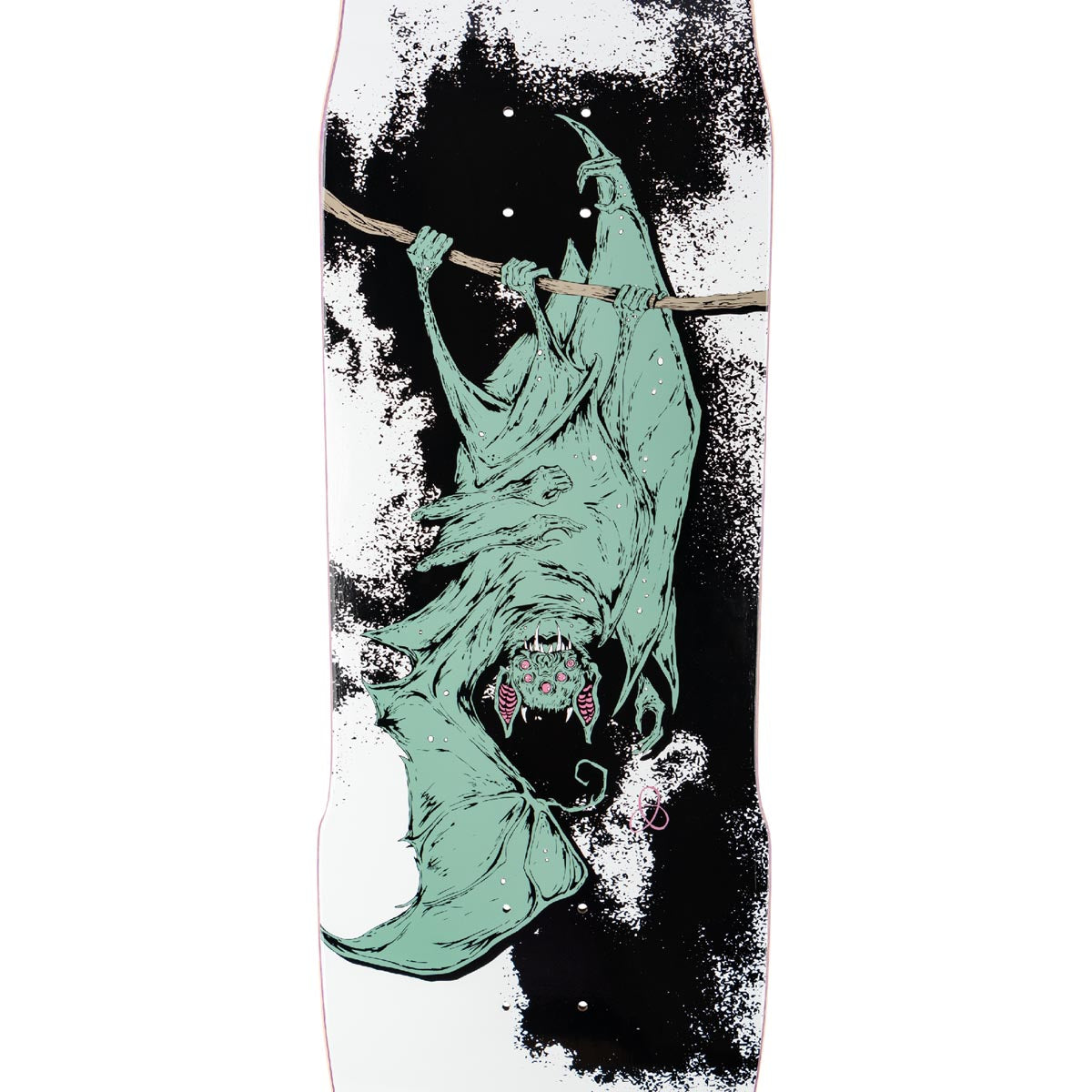 Welcome Infinitley Batty On A Totem 2.0 Skateboard Deck - White/Black - 9.75