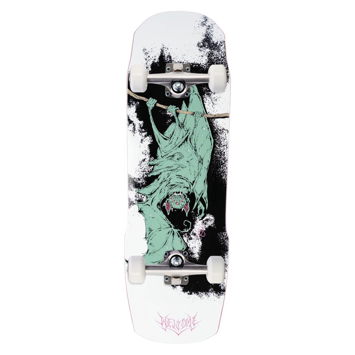 Welcome Infinitley Batty On A Totem 2.0 Skateboard Complete - White/Black - 9.75