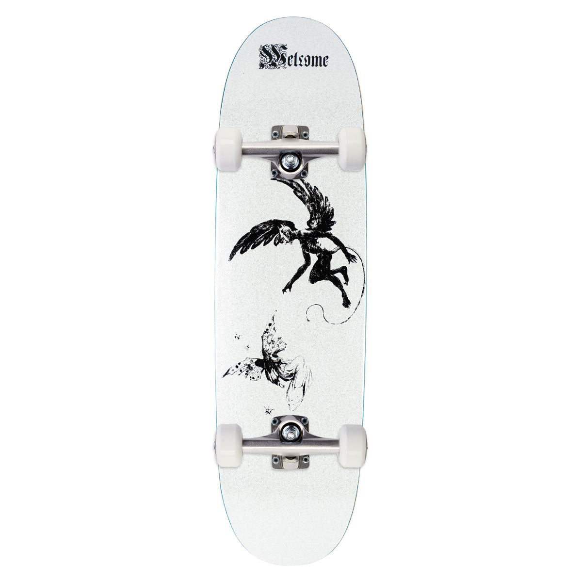 Welcome Paradox Nick Garcia On A Son Of A Boline Skateboard Complete - White Glitter - 8.80