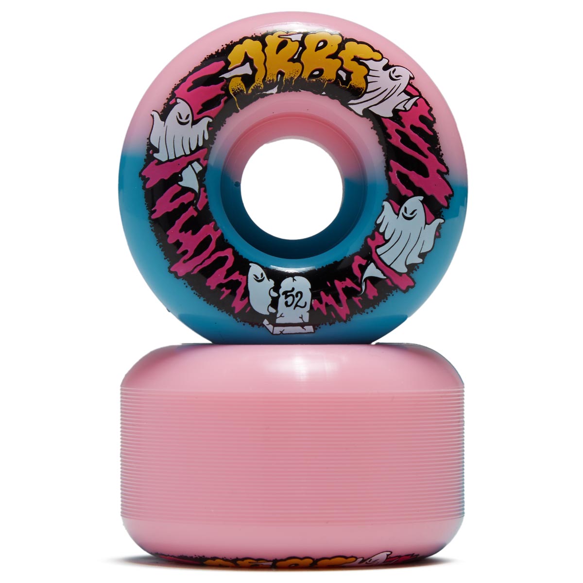 Welcome Orbs Apparitions Splits Round 99a Skateboard Wheels - Pink/Blue Split - 52mm image 2