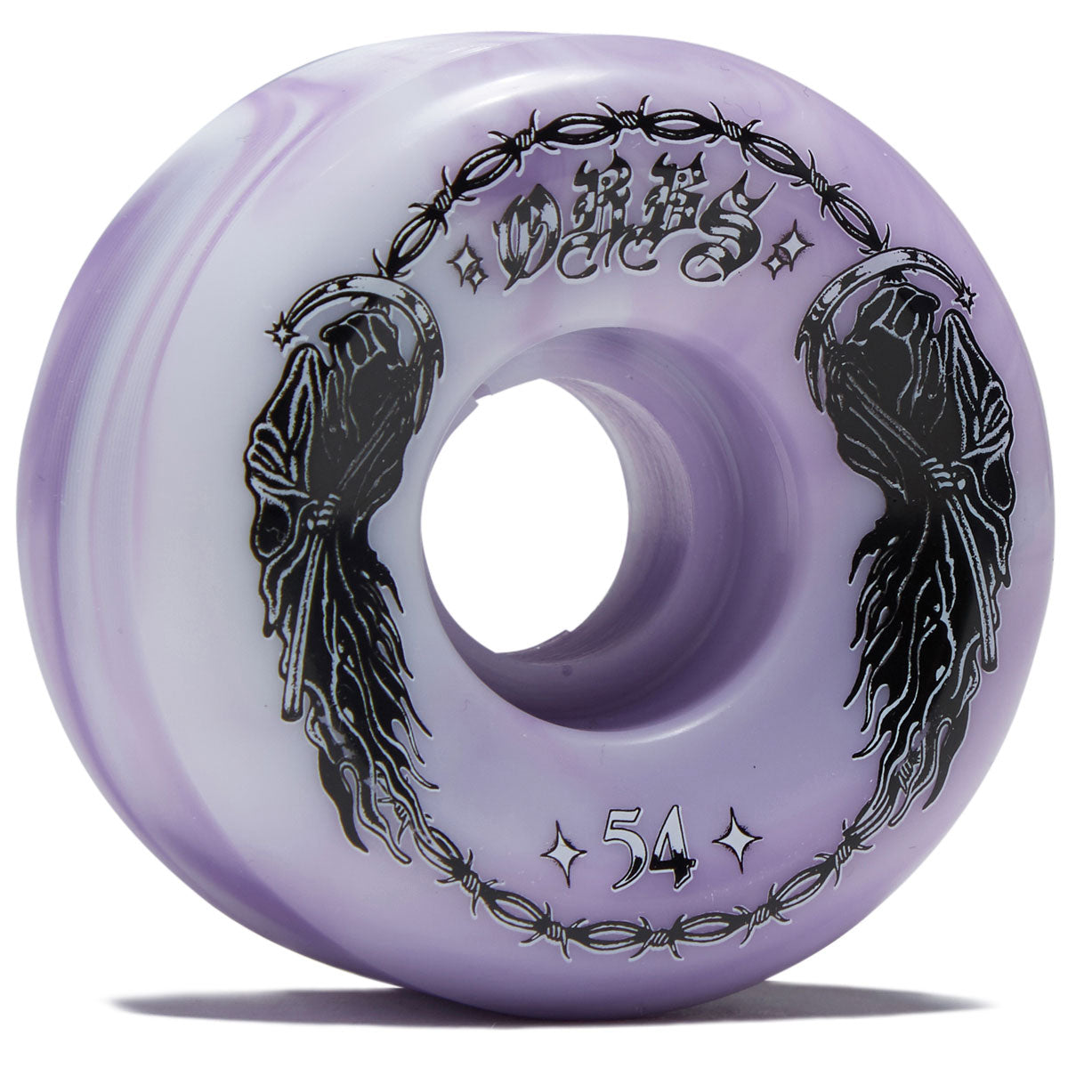 Welcome Orbs Specters Swirls Conical 99a Skateboard Wheels - Purple/White Swirl - 54mm image 1