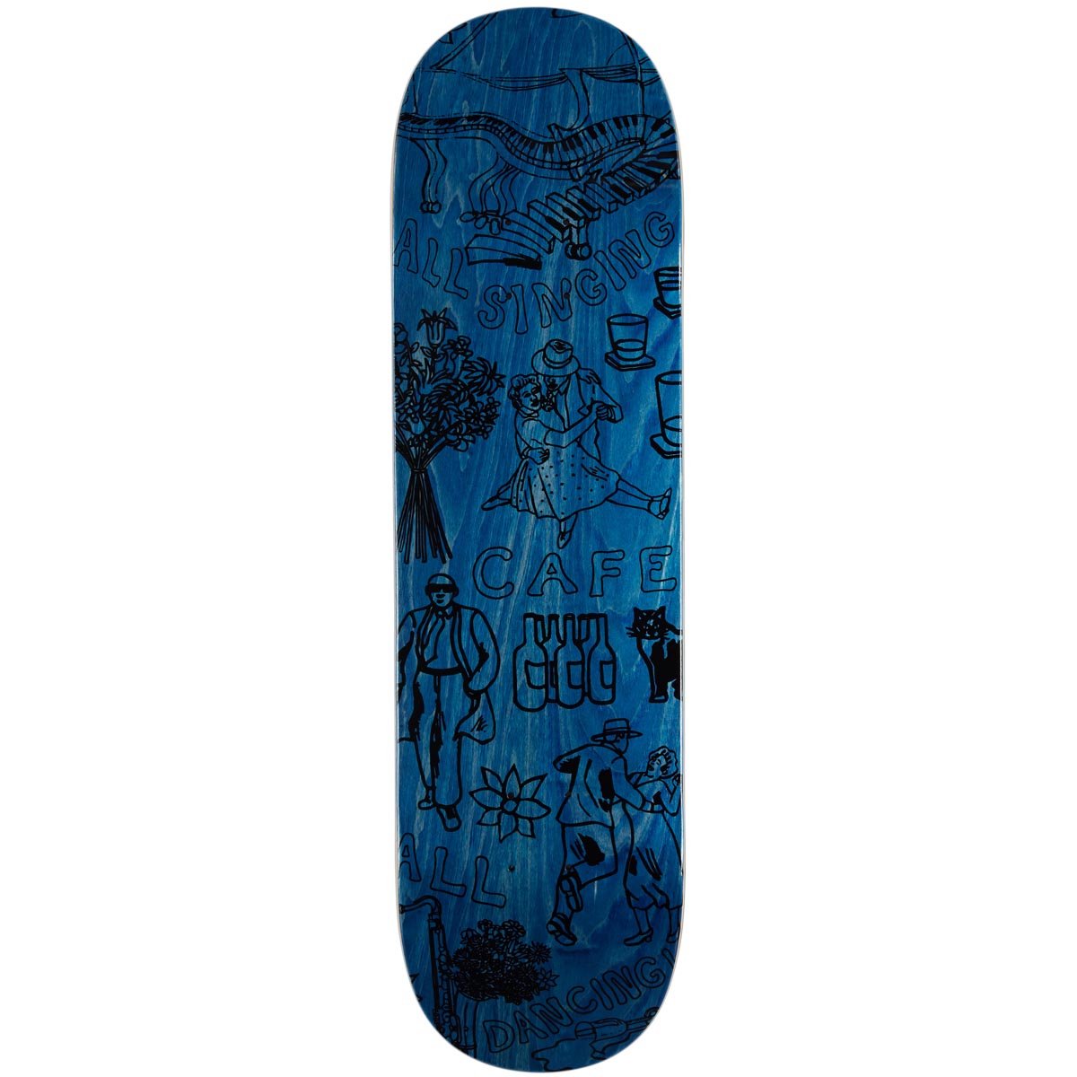 Cafe Gaurab Sketches C2 Shape Skateboard Deck - Blue - 8.25