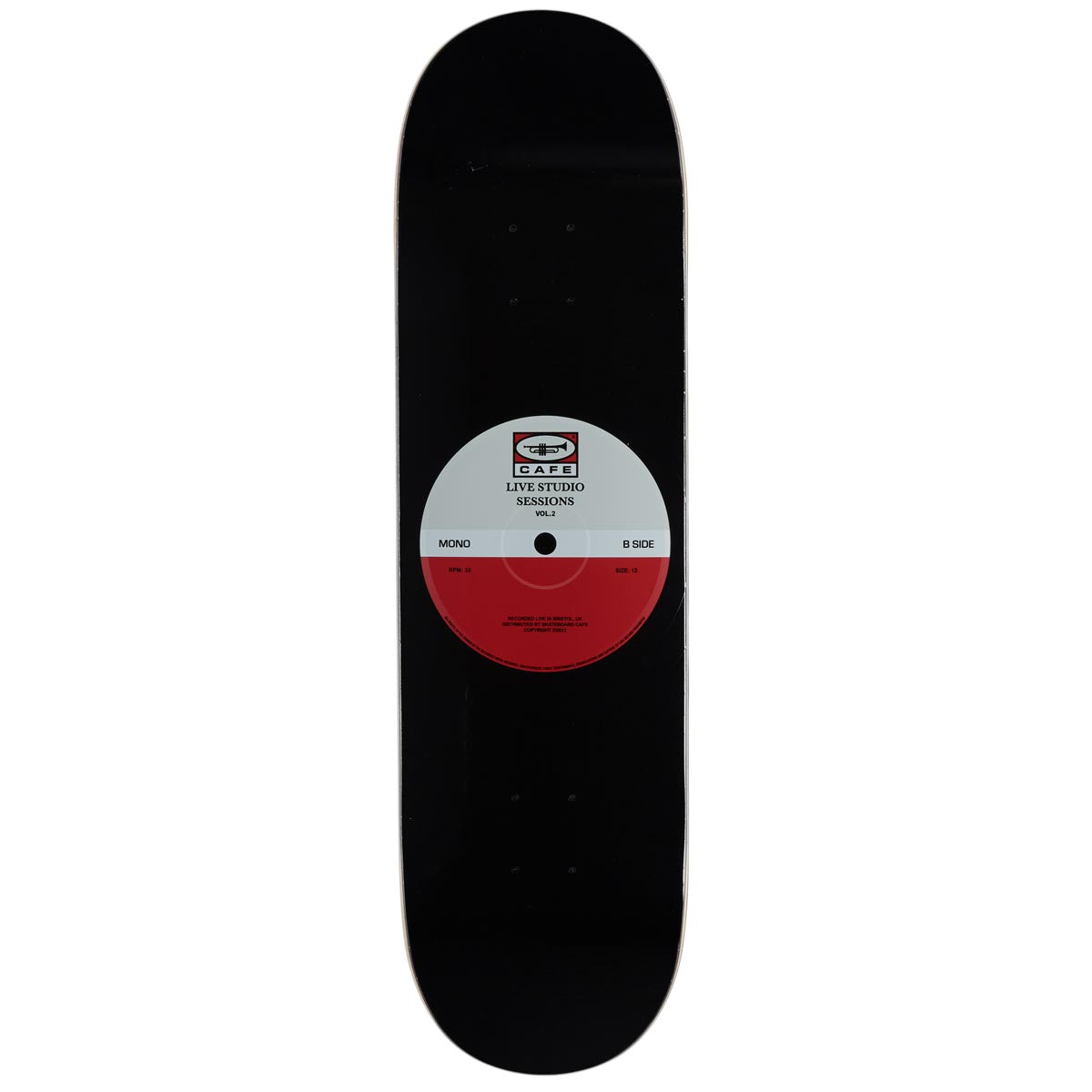 Cafe 45 Retro Edition Skateboard Deck - Grey/Cardinal - 8.38