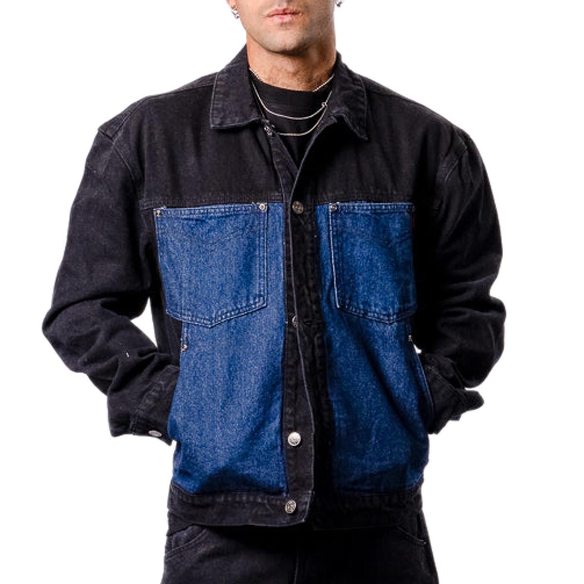 Hoddle Tonal Denim Jacket - Black/Indigo image 4