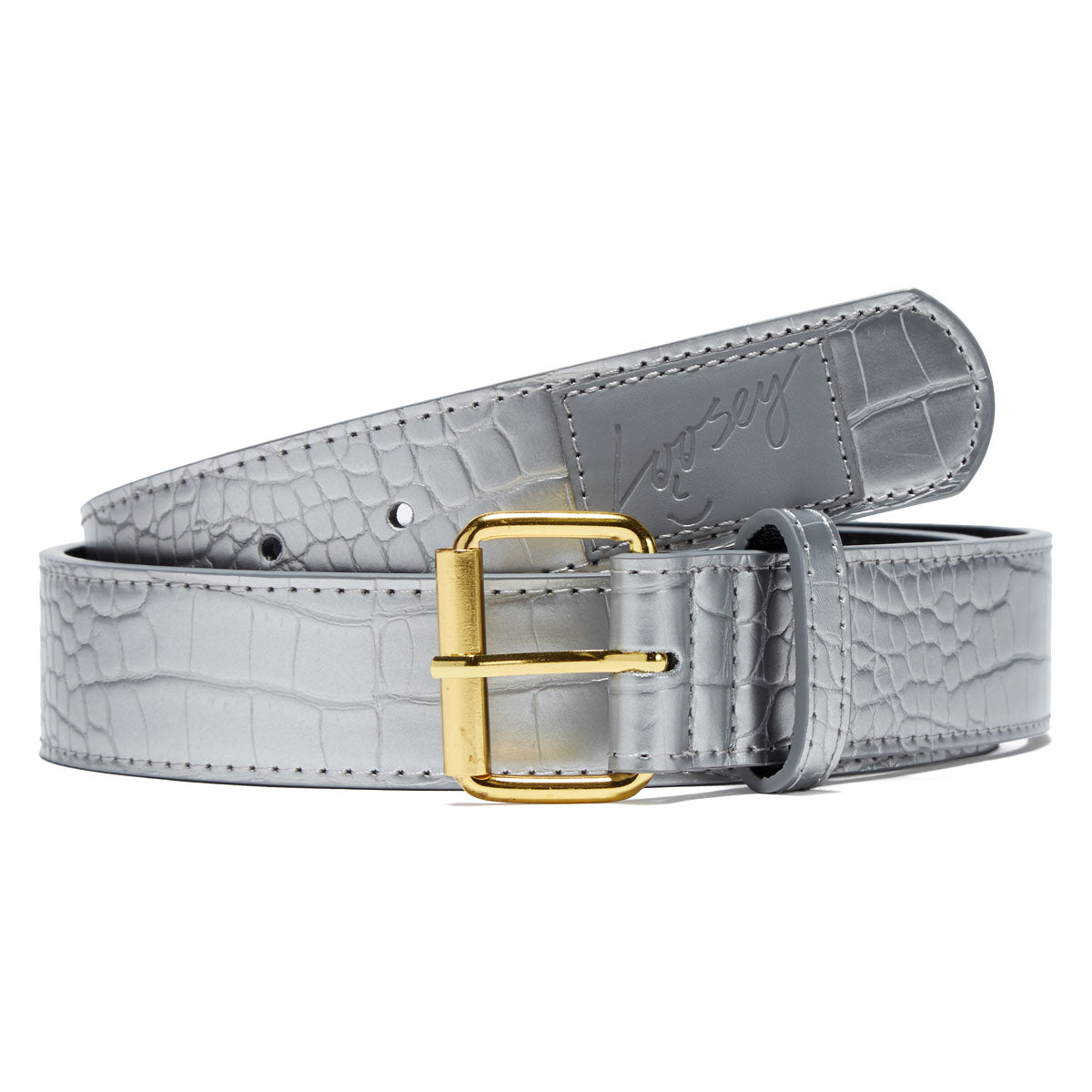 Loosey Croc Skin Belt - Silver image 1