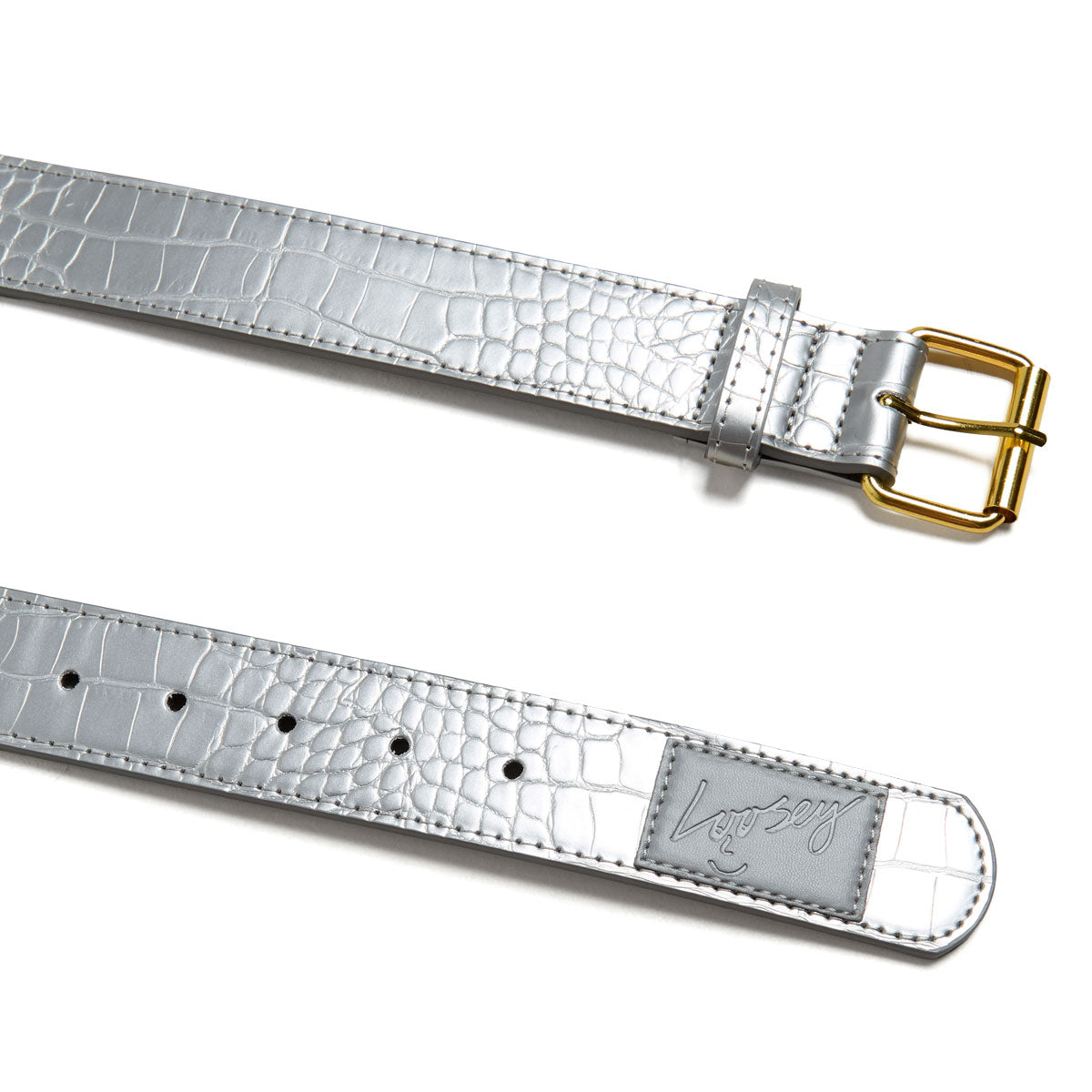 Loosey Croc Skin Belt - Silver image 2