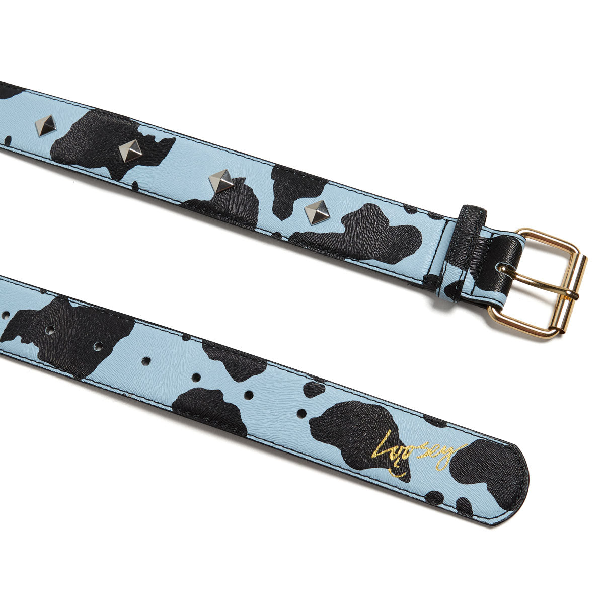 Loosey Studded Cow Belt - Baby Blue image 2