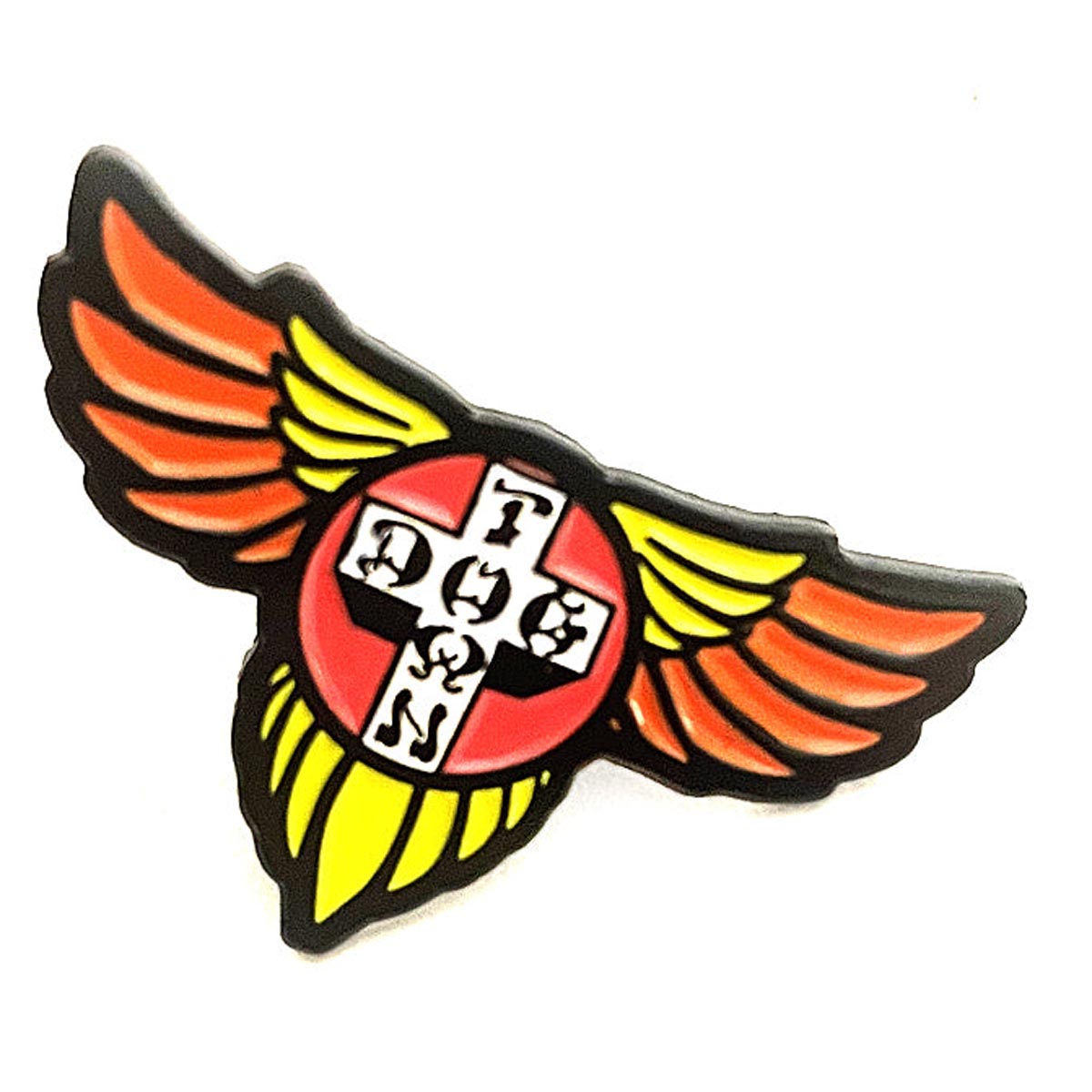 Dogtown Wings Enamel Pin - Orange/Yellow image 1