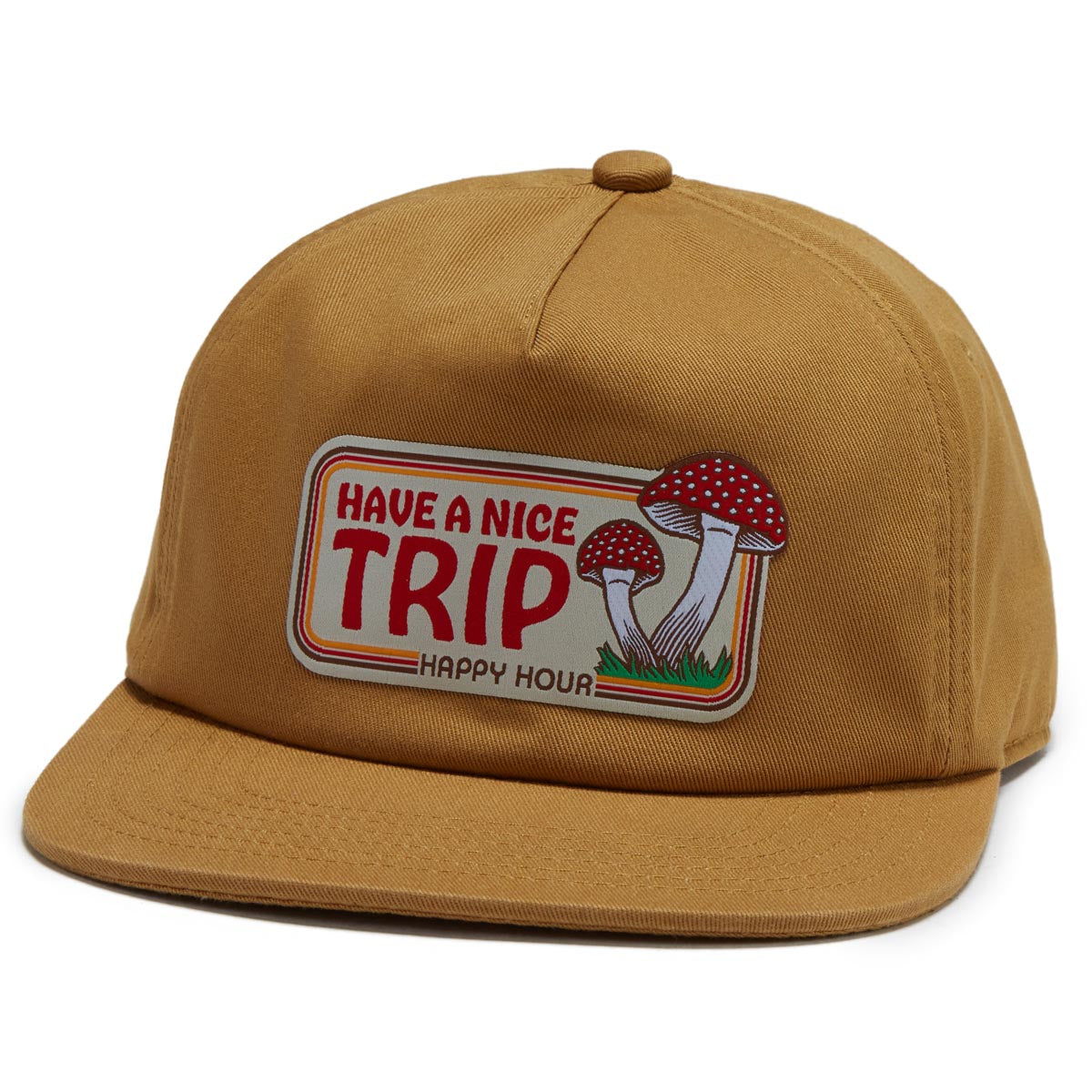 Happy Hour Have A Nice Trip Cream Batch Hat - Mustard image 1