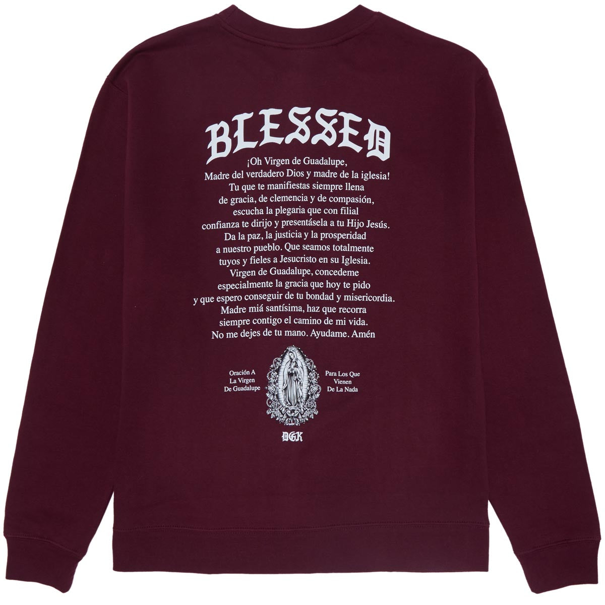 DGK Oración Crewneck Fleece Sweater - Maroon image 2