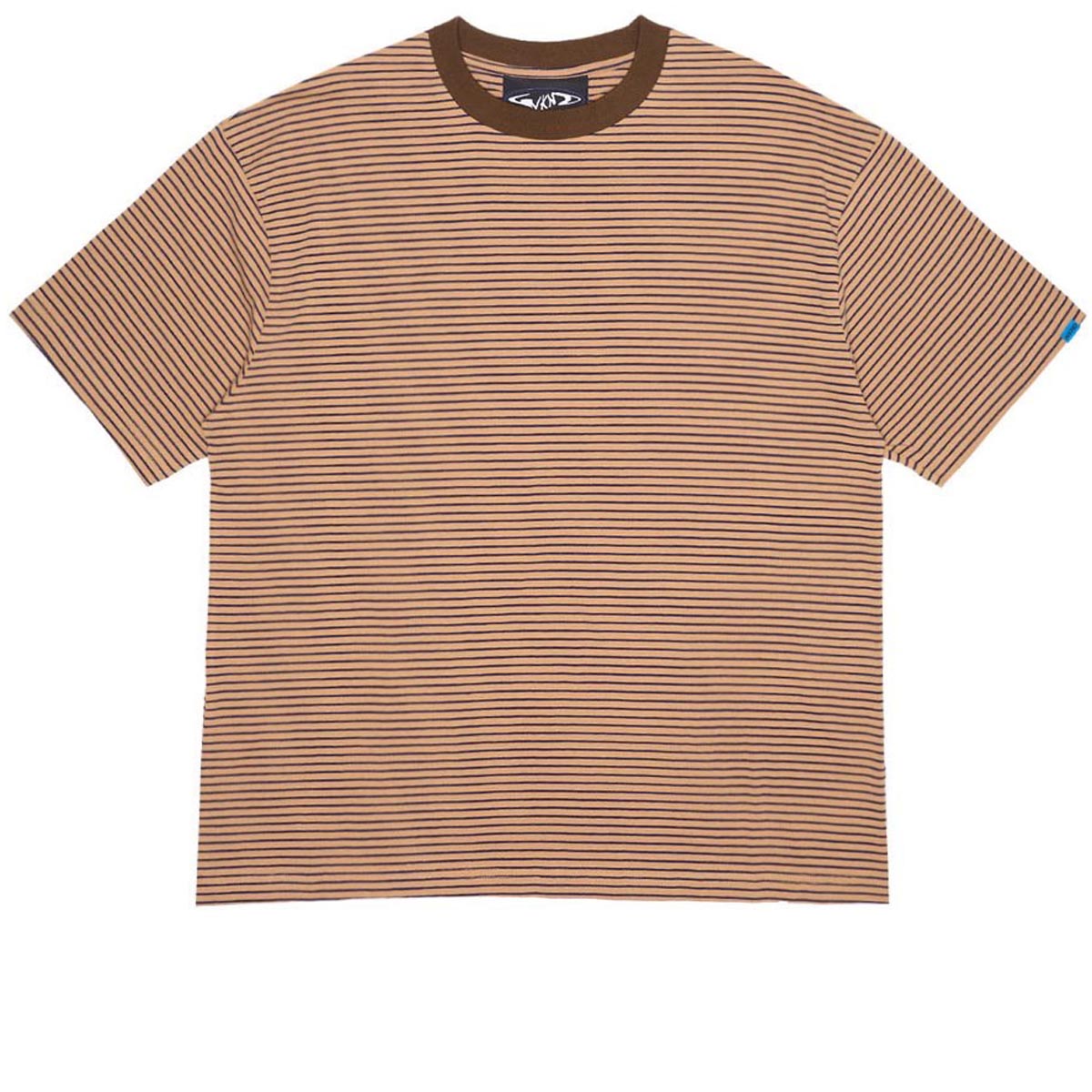 WKND Stripe T-Shirt - Brown & Navy image 1