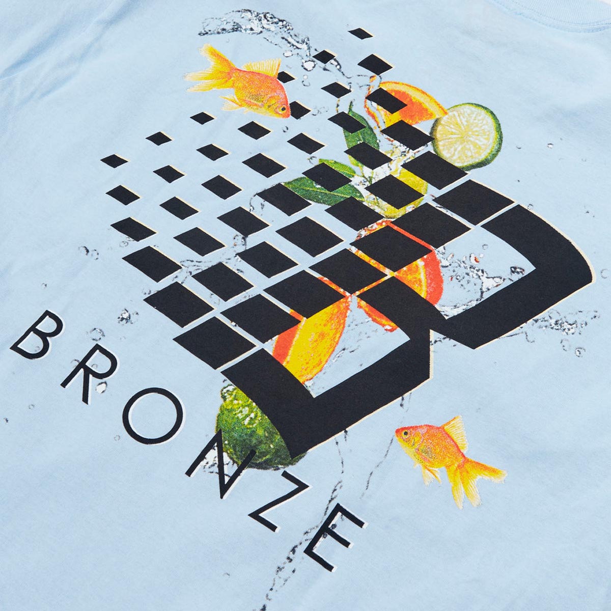 Bronze 56k Citrus Logo T-Shirt - Powder Blue image 3