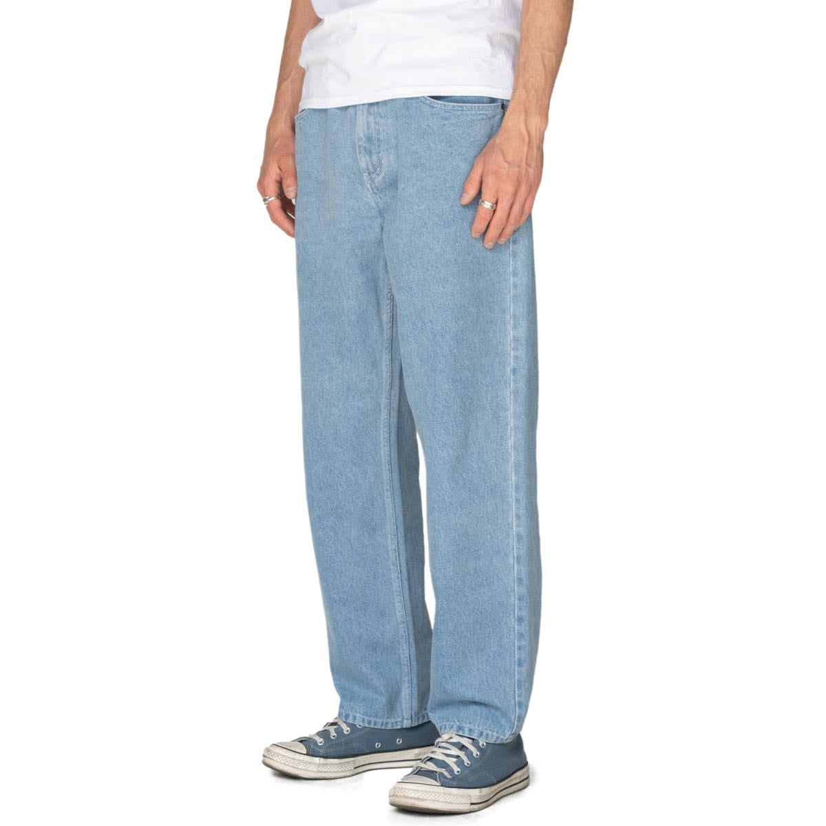 Welcome Immortal Loose Straight Denim Pants - Washed Blue image 1