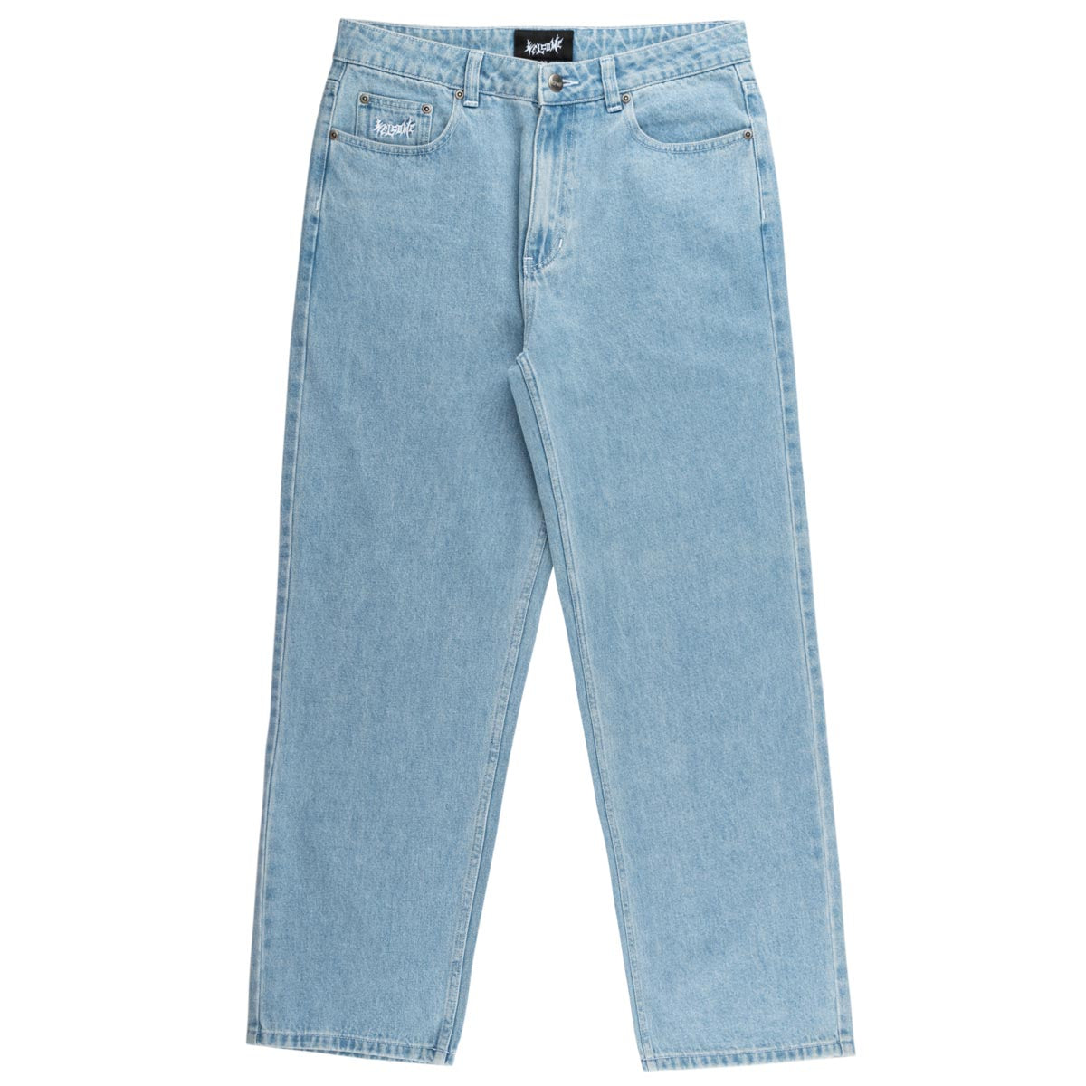 Welcome Immortal Loose Straight Denim Pants - Washed Blue image 2