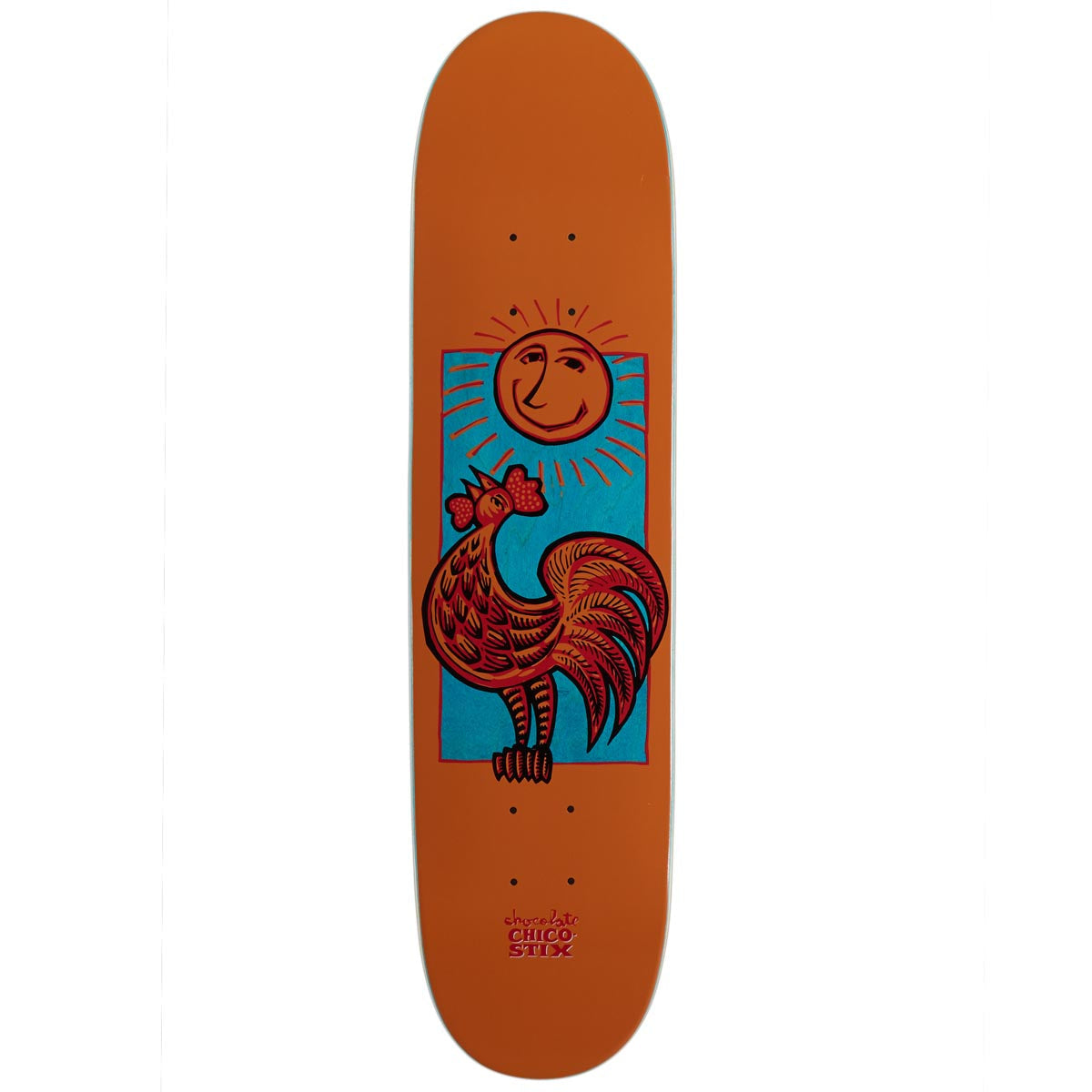 Chocolate Nicaraguan Sunrise Brenes Re-Issue 7.5 Skateboard Deck - Orange - 7.50