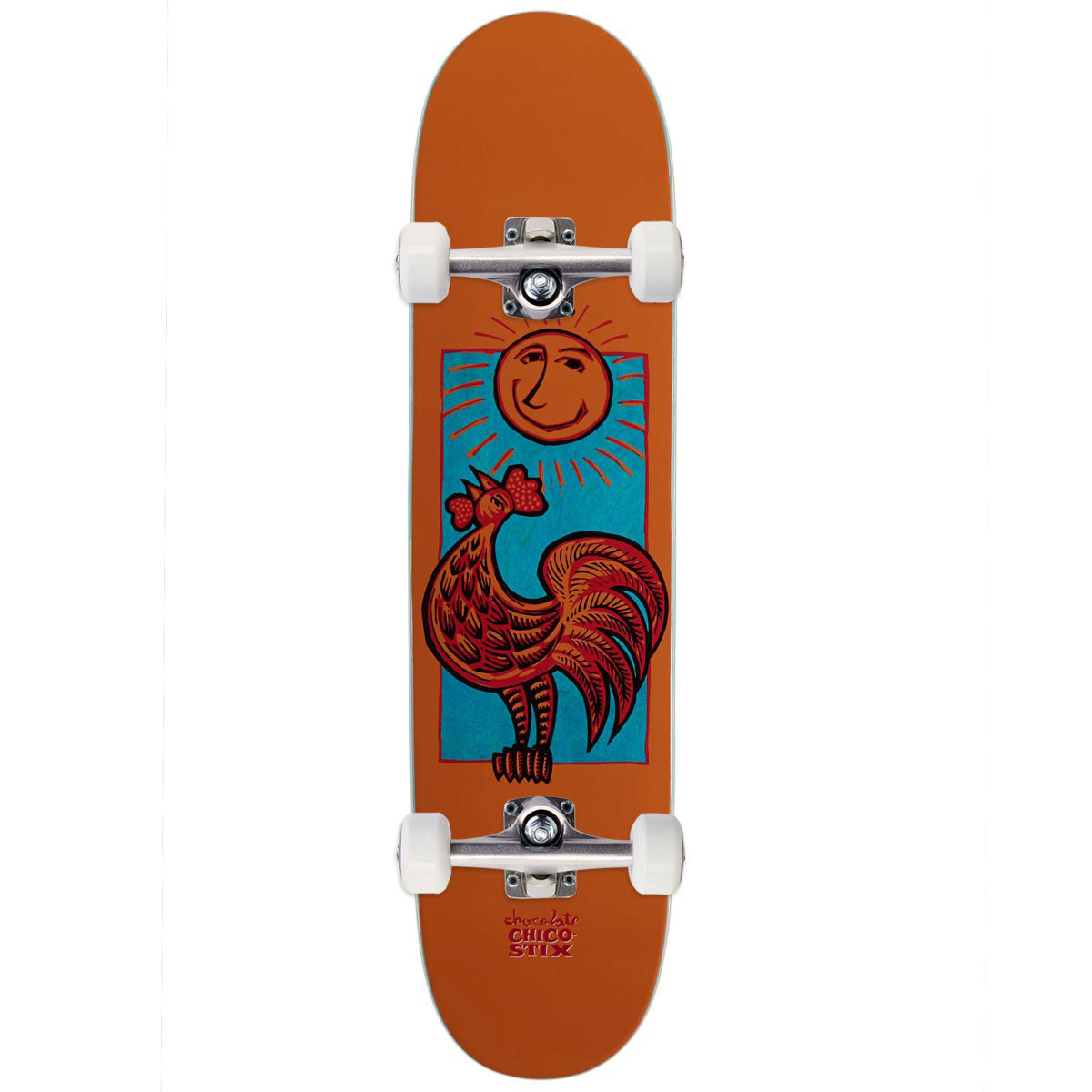 Chocolate Nicaraguan Sunrise Brenes Re-Issue 7.5 Skateboard Complete - Orange - 7.50