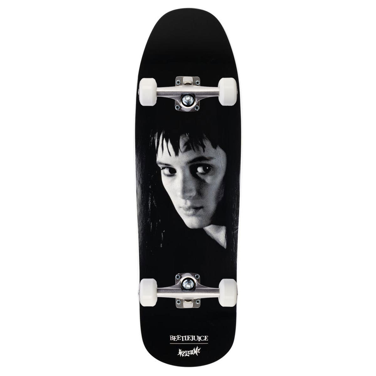 Welcome x Beetlejuice Lydia On A Gaia Skateboard Complete - Black/White Dip - 9.60 image 1