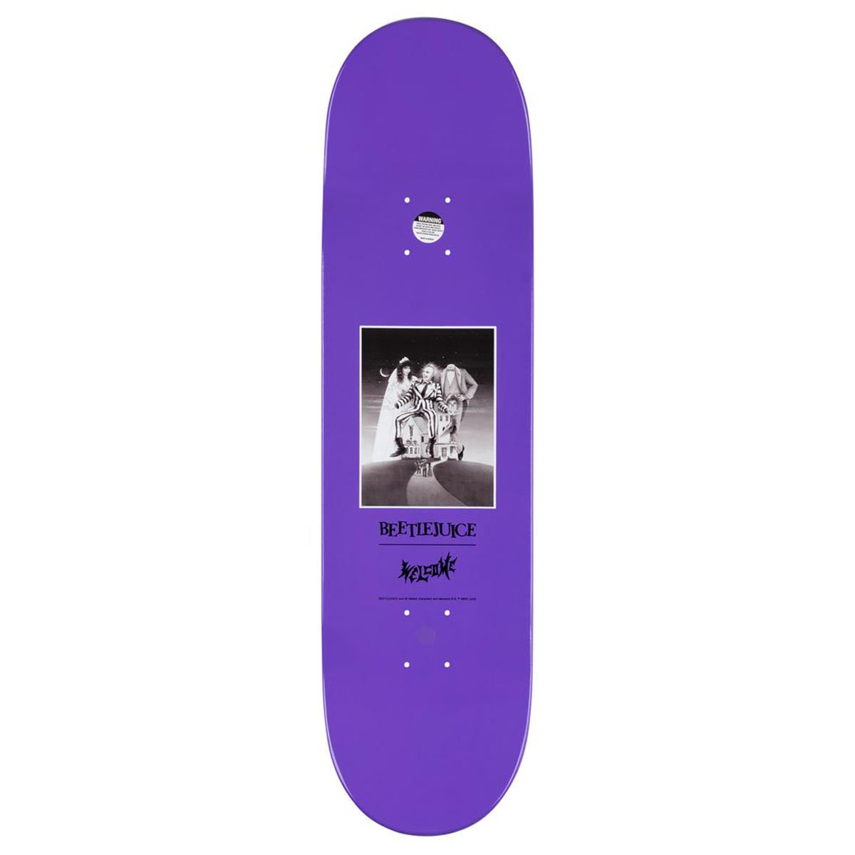 Welcome x Beetlejuice Showtime Skateboard Complete - Black/Purple Dip - 8.50 image 2