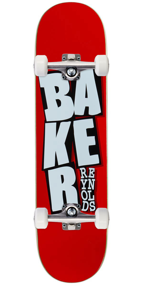 Baker Reynolds Stacked Name B2 Skateboard Complete - Red - 8.00