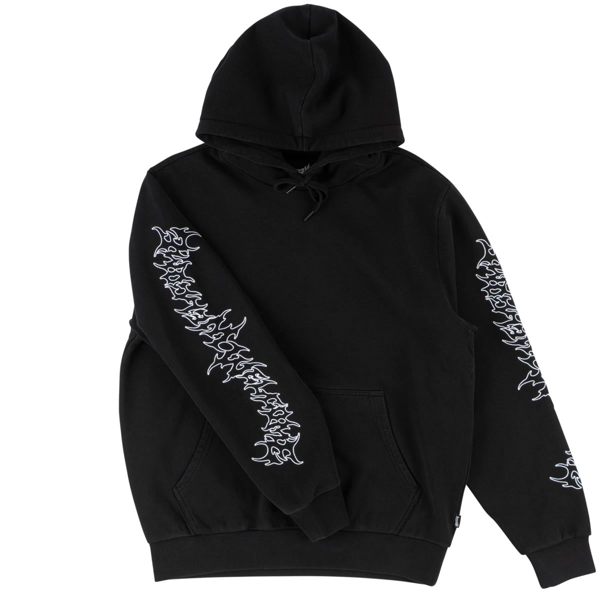 Welcome Barb Sleeve Embd Hoodie - Black image 2