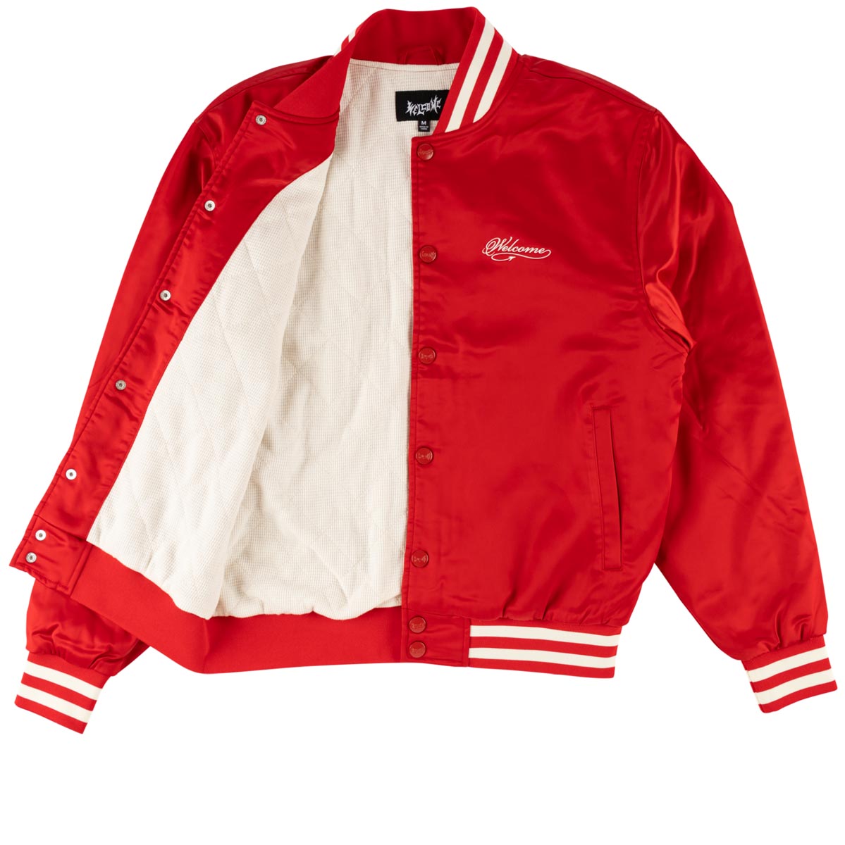 Welcome Union Varsity Jacket - Red/Bone image 2