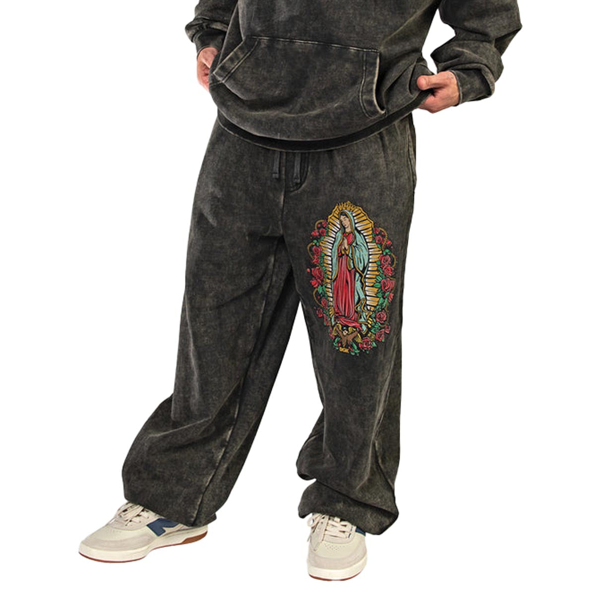 DGK Our Lady Fleece Sweat Pants - Washed Black image 5