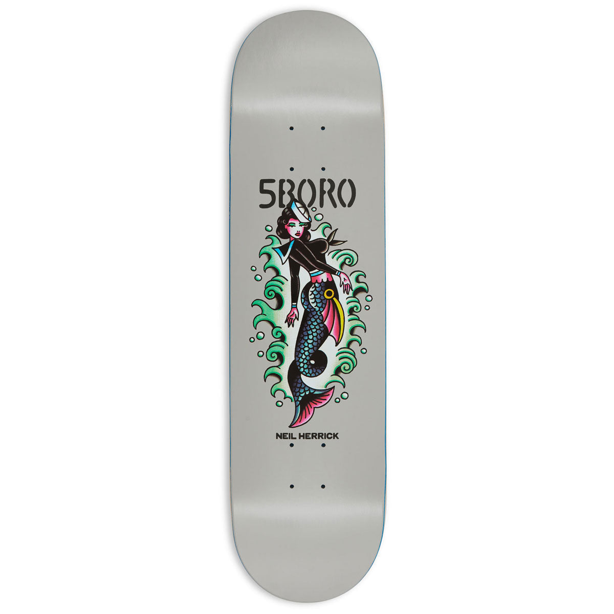 5Boro Neil Herrick Mermaid Skateboard Deck - Grey - 8.50