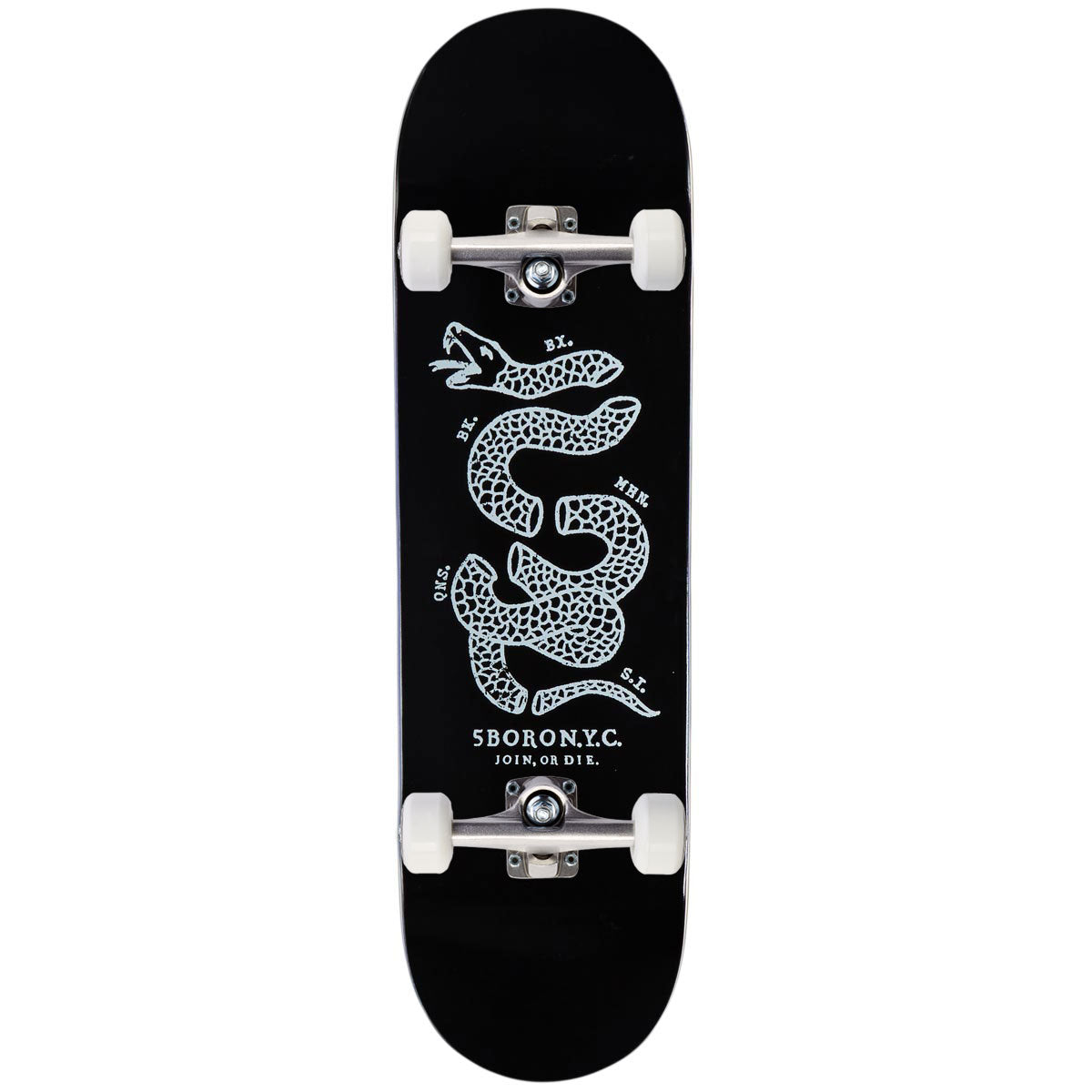 5Boro Join Or Die Skateboard Complete - Black/White - 8.75